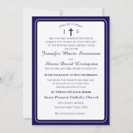 Timeless Catholic Monogrammed Wedding Invitation 招待状