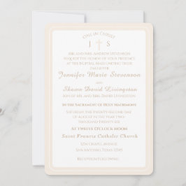 Timeless Catholic Monogrammed Wedding Invitation 招待状