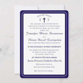 Timeless Catholic Monogrammed Wedding Invitation 招待状