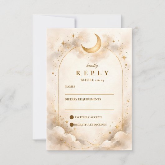 Timeless Celestial Romance Wedding 出欠カード (正面)
