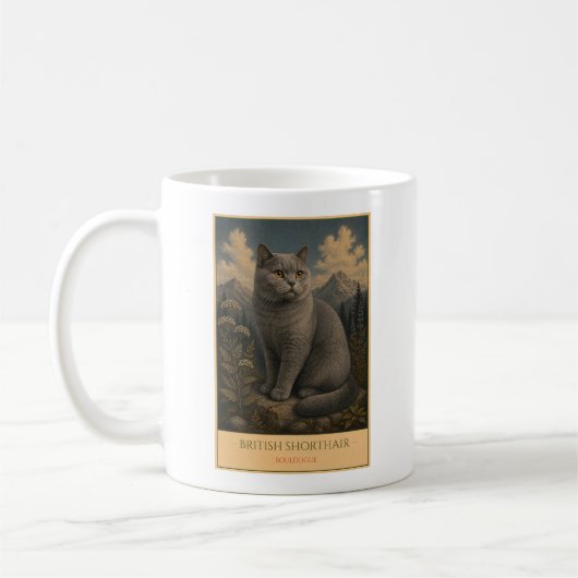 Timeless Charm: British Shorthair コーヒーマグカップ (左)
