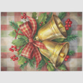 Timeless Christmas bells rice paper holly wreath  薄葉紙 (正面)