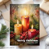 Timeless Christmas candles classic rustic greeting シーズンカード