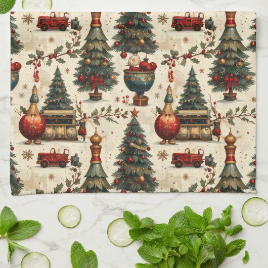 Timeless Christmas Vibes キッチンタオル (折り畳み)