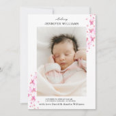 Timeless Classic Pink Butterfly Flat Baby 案内状 (正面)