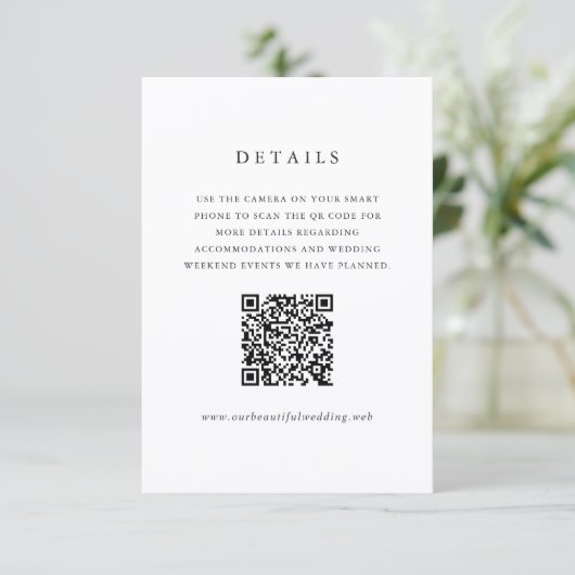Timeless Classic QR Code Formal Wedding エンクロージャーカード (スタンド正面)