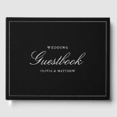 Timeless Dark Black Modern Minimalist Wedding ゲストブック (正面)