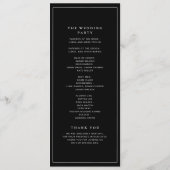 Timeless Dark Black Modern Minimalist Wedding プログラム (裏面)