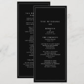 Timeless Dark Black Modern Minimalist Wedding プログラム (正面/裏面)