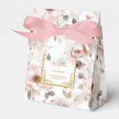 Timeless Dusty Pink Ivory Gold Wedding Thank You フェイバーボックス (正面サイド)