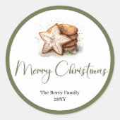 Timeless Earthy Christmas Personalized Name ステッカー (正面)