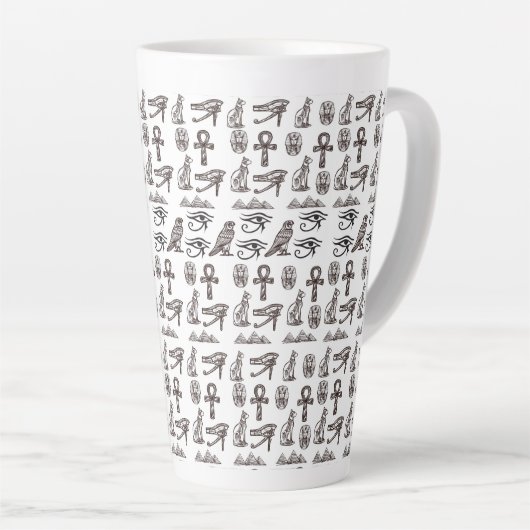 Timeless Egyptian Antiquities Digital Patterns カフェラテマグ (右アングル)