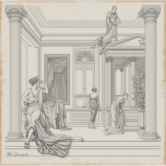 Timeless Elegance: Black & White Traditional Paint シール (正面)