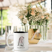 Timeless Elegance Customizable Hijab Line Art ツートーンマグカップ