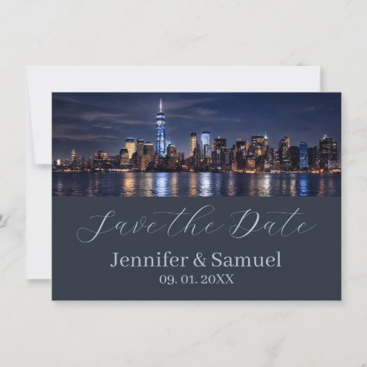 Timeless Elegance NYC Skyline Save the Date (正面)