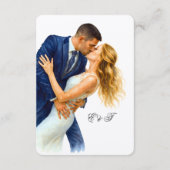 Timeless Elegance Wedding Golden Romance Couple エンクロージャーカード (裏面)