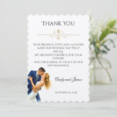 Timeless Elegance Wedding Golden Romance Couple サンキューカード (スタンド正面)