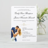 Timeless Elegance Wedding Golden Romance Couple 招待状 (スタンド正面)