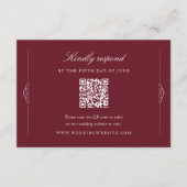 Timeless Elegance Wedding QR Code RSVP エンクロージャーカード (正面)