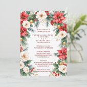 Timeless Elegant Christmas Wedding Wreath Photo 招待状 (スタンド正面)