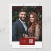 Timeless Elegant Christmas Wedding Wreath Photo 招待状 (裏面)