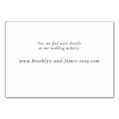 Timeless Elegant White Wedding Accommodation Cards テーブルナンバー (裏面)