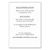 Timeless Elegant White Wedding Detail Cards テーブルナンバー (裏面)