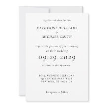 Timeless Elegant White Wedding Invitations
