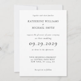 Timeless Elegant White Wedding Invitations 招待状