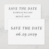 Timeless Elegant White Wedding Save The Date Card セーブザデート (正面/裏面)