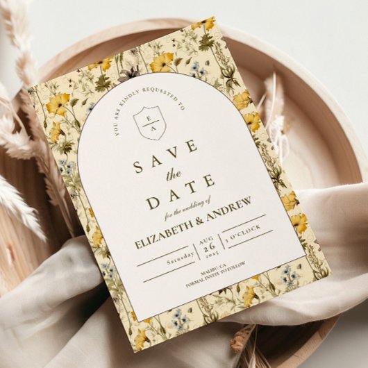 Timeless Floral Arch Wedding セーブザデート