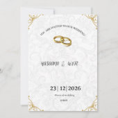 Timeless Gold Corner Accents Wedding Invite 招待状 (正面)