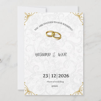 Timeless Gold Corner Accents Wedding Invite 招待状