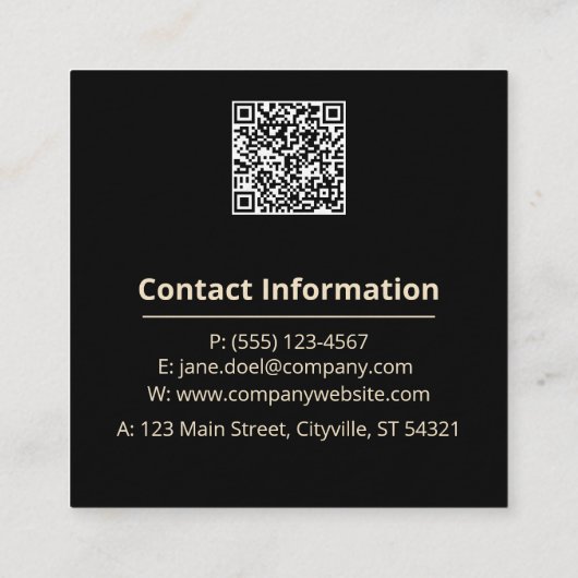 Timeless Gold Elegance – Designer Brand Opulent Go スクエア名刺 (裏面)