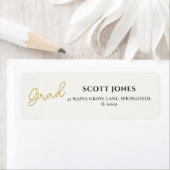 Timeless Gold Script Grad Return Label ラベル (インサイチュ)