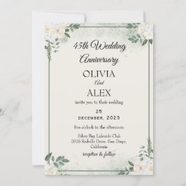Timeless Greenery Wedding Anniversary Invitations 招待状