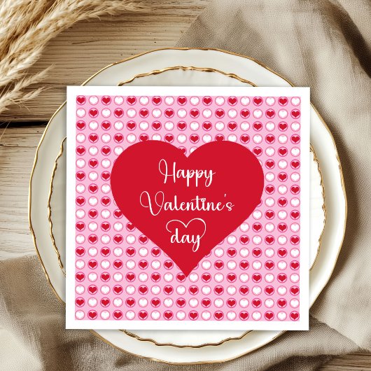 Timeless Hearts Valentine Napkins Table Decor スタンダードカクテルナプキン