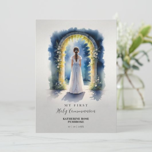 Timeless Holy First Communion Nice Girl 招待状 (スタンド正面)