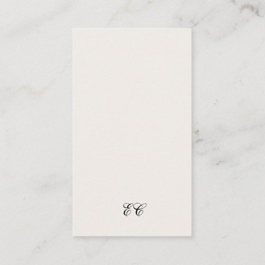 Timeless Ivory Calligraphy Wedding RSVP Card 名刺 (裏面)