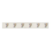 Timeless Ivory Watercolor Giraffe Pattern グログランリボン (正面)