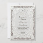 Timeless Lace Faux Embroidered Formal Wedding 招待状 (正面)