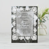 Timeless Lace Frame Photo Formal Wedding 招待状 (スタンド正面)