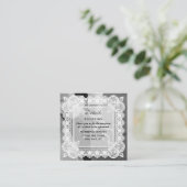 Timeless Lace Photo QR Code Wedding Details エンクロージャーカード (スタンド正面)
