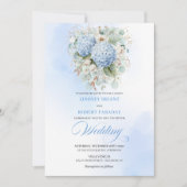 Timeless Light Blue Hydrangea Wedding Invitation 招待状 (正面)