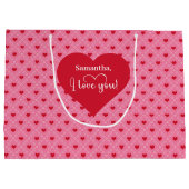 Timeless Love Hearts I Love You Personalized Gift  ラージペーパーバッグ (裏面)