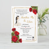 Timeless Love Red Elegance Wedding Invitation  招待状 (スタンド正面)