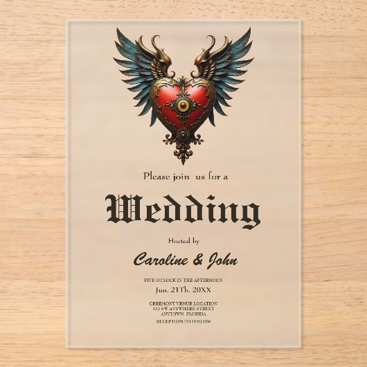 Timeless love, surreal elegance in steampunk style アクリル招待状 (正面)