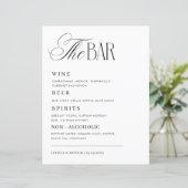 Timeless Luxe Script Classy Wedding Bar Drink Menu (スタンド正面)
