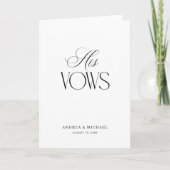 Timeless Luxe Script Elegant His Wedding Vows カード (正面)