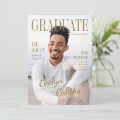 Timeless Magazine Cover Photo Graduation Invitatio 招待状 (スタンド正面)